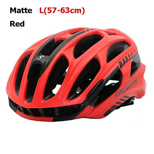 Mountain Bike Helmet : DPZCBH Road Bike Helmet Bicycle Helmet Cover With Lights MTB Mountain Road Cycling Bike Helmet Men Women Cycle Helmet (Color : Red M)