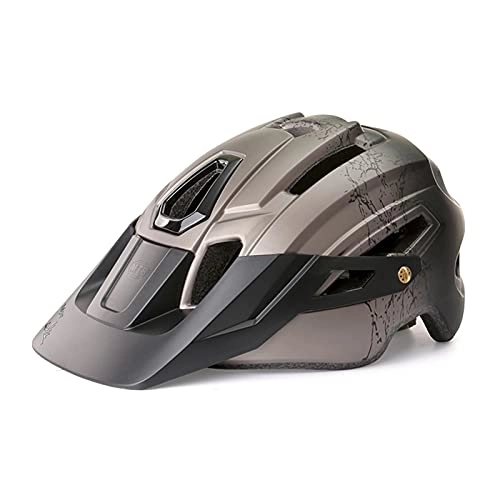 Mountain Bike Helmet : ENJY Helmets Cycling Bike Helmet With Taillight MTB Bicyclie Helmets One-piece Molding 14 Vents Safety Cap Ultralight Hat For Cycling Equipment (Color : Light Grey, Size : 58-61CM)