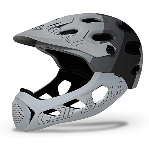 Mountain Bike Helmet : ERTYW Full Face Mountain Bike Helmet, Detachable Chin Guard and Antibacterial Pad Bike Helmets, CE Safety Certification(Fits Head Sizes 56-62cm)