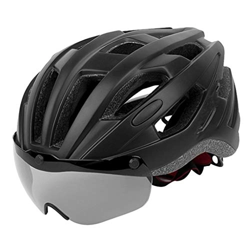 Mountain Bike Helmet : F Fityle Cycle Helmet / Bike helmet with Detachable Magnetic Goggles Visor for Men Women Mountain Road Bicycle Helmet Adjustable Adult Safety Head Protection - Black