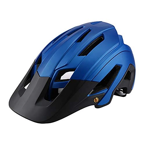Mountain Bike Helmet : FAGavin Motorcycle Helmet Big Hat Bicycle Helmet Mountain Bike One-piece Riding Helmet Men And Women Breathable Helmetn (Color : Blue)