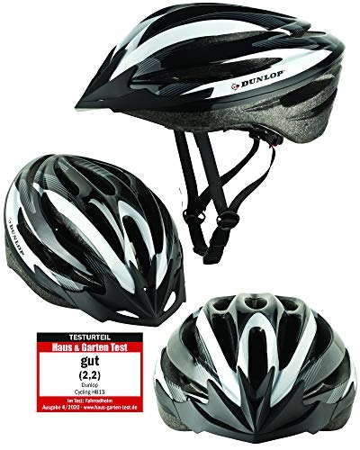 Mountain Bike Helmet : Fahrradhelm Dunlop HB13 for women, men, children, EPS inner shell, removable visor for optimal glare protection, lightweight MTB city bike helmet, particularly airy (58-61 cm), white)