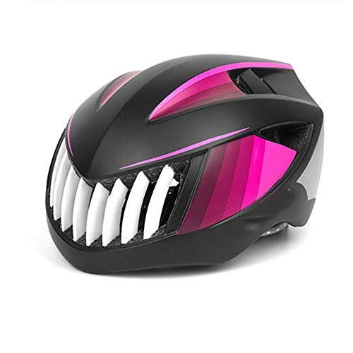Mountain Bike Helmet : Faus Koco Mountain Bike Riding Helmet Integrated Molding Safety Hat Road Bike Men And Women Breathable Shockproof Fashion Detachable Lined Helmet (Color : Pink)