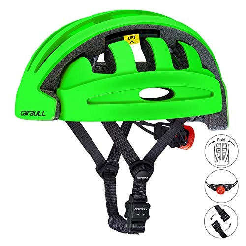 Mountain Bike Helmet : Folding Bike Helmet, Road Mountain Bicycle Helmet, Adult Cycling Helmet, for Men Women BMX Skateboard MTB Bike Accessories with LED Light