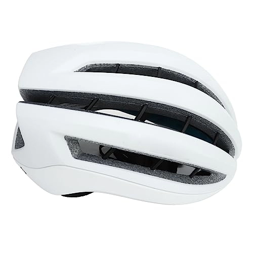 Mountain Bike Helmet : FOLOSAFENAR Mountain Bike Helmet, Impact Resistant Breathable Cycling Helmet for Camping (White)