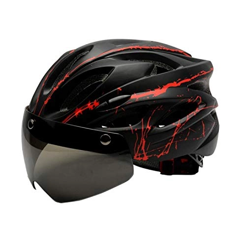 Mountain Bike Helmet : Founten Bicycle Helmet Bike Cycling Climbing Helmet with Detachable Magnetic Goggles Visor, Men Women Mountain Road Protective Cycling Helmets Sun Protective Visor Adults