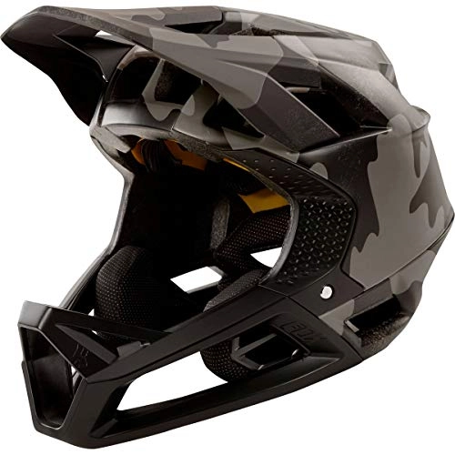 Mountain Bike Helmet : Fox ProFrame Full Face Mountain Bike Helmet - Camo, Medium / Enduro Downhill Freeride MTB Bicycle Cycling Cycle Riding Ride Head Wear Off Road Chin Bar FF Pro Lid Safety Safe Dirt Jump Unisex Adult