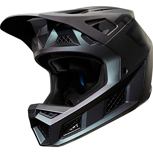Mountain Bike Helmet : Fox Rampage Pro Carbon Full Face Mountain Bike Helmet - Black, Large / Enduro Downhill Freeride MTB Bicycle Cycling Cycle Riding Ride Head Wear Off Road Chin Bar FF Lid Safe Dirt Jump Unisex Adult