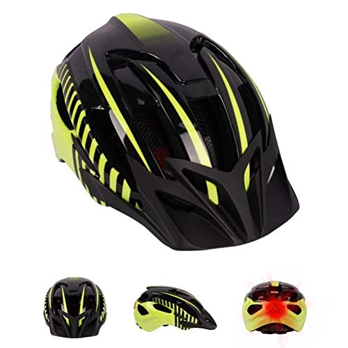 Mountain Bike Helmet : FreshWater Bicycle Helmet with Safety LED Light, Adjustable Mountain Road Cycle Helmet Super Light Bike Helmet with Detachable Visor