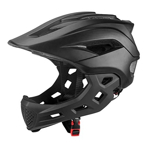Mountain Bike Helmet : Full Face Helmet MTB Youth Adult Full Face BMX Helmet, (black)