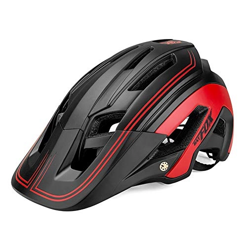Mountain Bike Helmet : FYLY-Bike Helmet, Breathable Adjustable Mountain Bicycle Protective Helmet, Easy Attached, for Adult Men / Women, Size (56-62Cm), Red