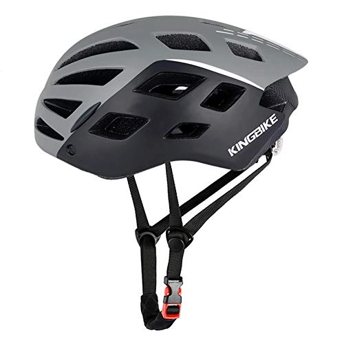 Mountain Bike Helmet : FYLY-Bike Helmet for Men Women, 26 Vents Adjustable Adult Cycling Helmets with Magnetic Goggles, for Mountain & Road, 21.26''-24.41'', Gray