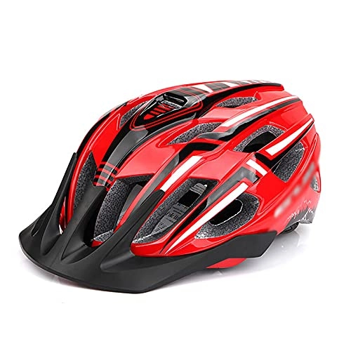 Mountain Bike Helmet : G&F Adult MTB Bike Helmets with 19 Vents Detachable Sun Visor Cycling Helmets Breathable Lightweight (Color : Red, Size : 56-59)