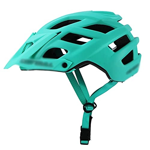 Mountain Bike Helmet : G&F Bike Helmet, Breathable 22 Vents MTB Bicycle Helmet Adjustable for Men Women Lightweight with Detachable Visor (Color : Lake Blue, Size : 54-61)