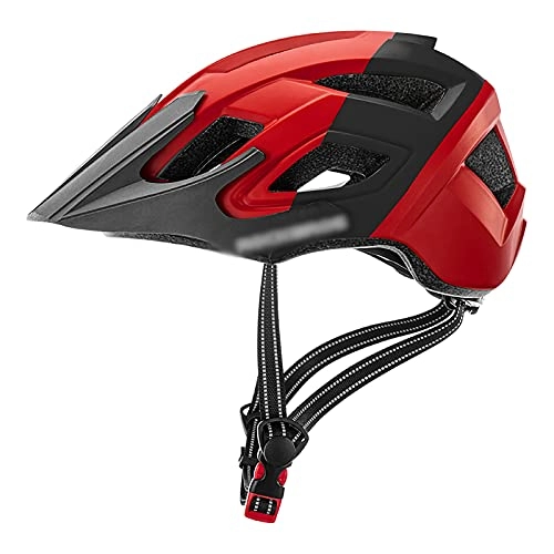 Mountain Bike Helmet : G&F Bike Helmet with Adjustable MTB Bicycle Cycling Helmet Replacement Lining and Detachable Visor for Men Women Youth Lightweight (Color : Red, Size : 57-62)