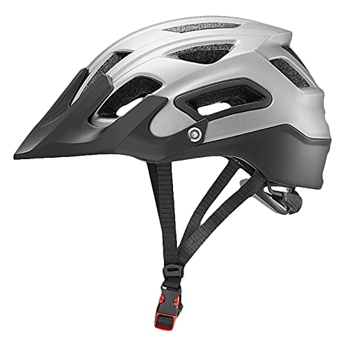 Mountain Bike Helmet : G&F MTB Bike Helmet with Detachable Visor and Liner Adjustable Cycling Bicycle Helmets for Adults Adjustable Size 55-61cm (Color : Titanium, Size : 55-58)
