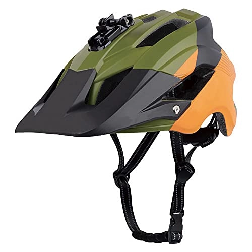 Mountain Bike Helmet : G&F MTB Helmet with Detachable Sun Visor and Safety Rear Light Bike Helmet Breathable Lightweight for Cycling (Color : A, Size : 54-61)