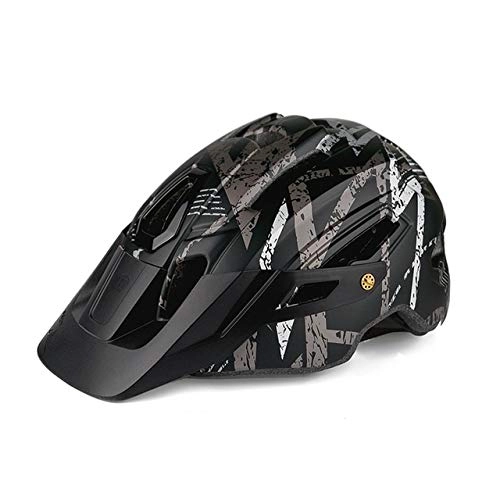 Mountain Bike Helmet : GAX Camouflage Mountain Bike Helmet Ccool MTB Road Bike Riding Helmet Big Brim Red Taillight