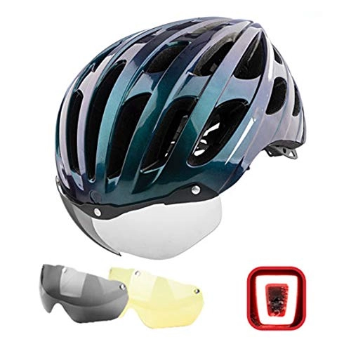 Mountain Bike Helmet : GLMAS Cycling Helmet Male Mountain Bike Goggles Glasses One Female Electric Battery Car Safety Head Hat black3