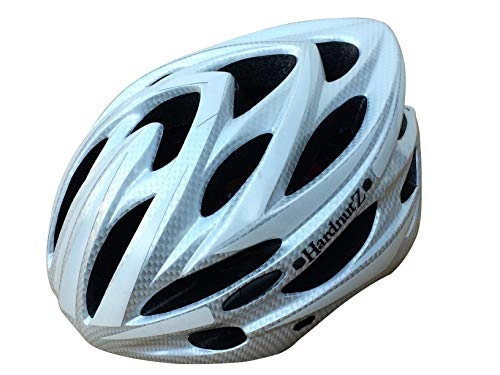 Mountain Bike Helmet : HardnutZ Helmets Hi Vis Road Cycle Bike MTB, 54-61cm, One Size Fits All, Variety of Colours (Silver Carbon Fibre)