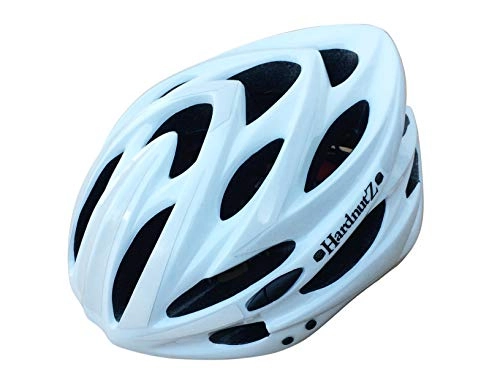 Mountain Bike Helmet : HardnutZ Helmets Hi Vis Road Cycle Bike MTB, 54-61cm, One Size Fits All, Variety of Colours (White)