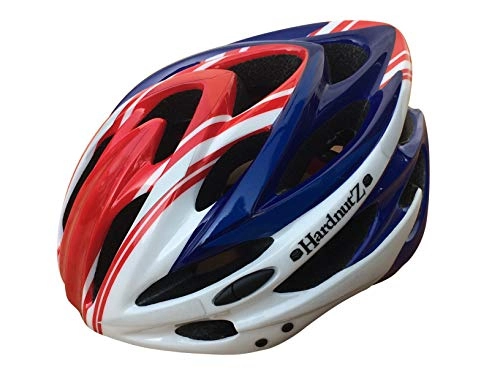 Mountain Bike Helmet : HardnutZ Helmets Stealth Hi Vis Road Cycle Bike MTB, 54-61cm, One Size Fits All, Variety of Colours (Patriot)