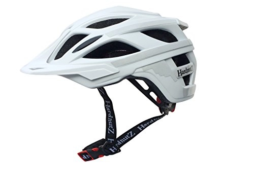 Mountain Bike Helmet : HardnutZ Mountain Bike Helmet MTB Downhill HN108 Hi Vis Unisex Helmet (White, Large 58-61 cm)