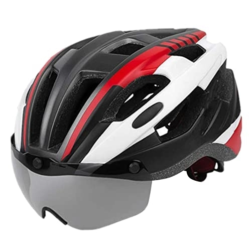 Mountain Bike Helmet : Harilla Bike Helmet High-density Riding Cycling Helmet Detachable Goggles Visor, Red, One Size