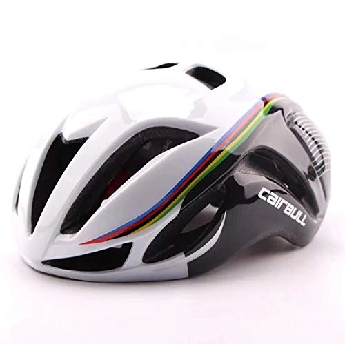 Mountain Bike Helmet : Heemtle Ultralight Bike Helmet EPS+PC Cover MTB Road Bicycle Helmet Integrally Mold Black+White+Multicolored（adjustable：56cm-62cm）