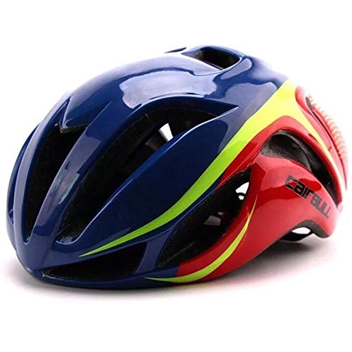 Mountain Bike Helmet : Heemtle Ultralight Bike Helmet EPS+PC Cover MTB Road Bicycle Helmet Integrally Mold Blue+Red（adjustable：56cm-62cm）