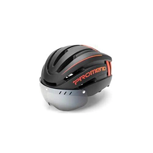 Mountain Bike Helmet : Helmet, bicycle, helmet, one-piece forming warning light mountain riding equipment-Black red L