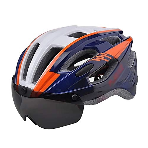 Mountain Bike Helmet : Helmet bike adult Mountain Bike Helmet Adjustable For Men Women Detachable, UV Protective Magnetic Goggles Visor57-61cm (Color : G, Size : 57-61cm)