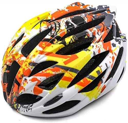 Mountain Bike Helmet : Helmet Camouflage Pattern Bicycle Helmet Mountain Bike Helmet Riding Equipment Breathable Adjustable Size One-piece Helmet Effective xtrxtrdsf (Color : Yellow)