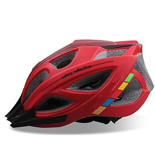 Mountain Bike Helmet : Helmet Cycling helmet One Piece Ultralight Mountain Bike Riding Adult Adjustable Environmental Protection Teenagers and Children Man Woman Drive Air Flow Mould Head protection equipment (Color : A)