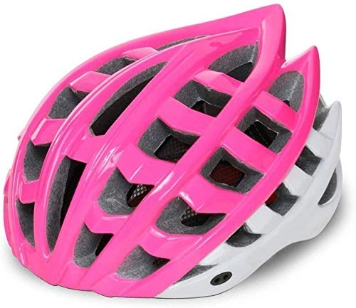 Mountain Bike Helmet : Helmet Mountain Bike Helmet Integrated Helmet Riding Anti-collision Helmet Outdoor Effective xtrxtrdsf (Color : Pink)