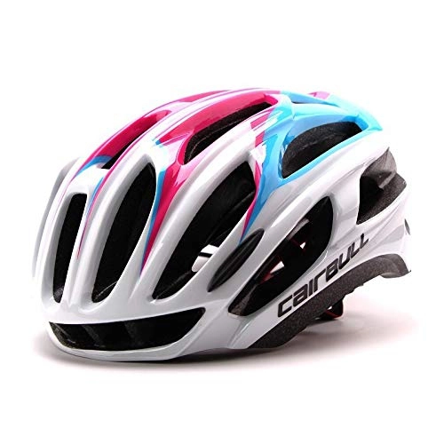 Mountain Bike Helmet : Helmet Ultralight Racing Cycling Helmet with Sunglasses Intergrally-molded MTB Bicycle Helmet Outdoor Sports Mountain Road Bike Helmet (Color : Pink Blue, Size : L(57-63))