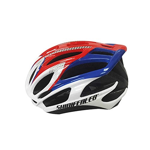 Mountain Bike Helmet : HELMET Unisex Adult Bike, Adjustable Size Savant Road Bicycle Safety Riding Specialized Road Bike Accessories for Men Women Riding Cycling Mountain Biking (White Blue Red)