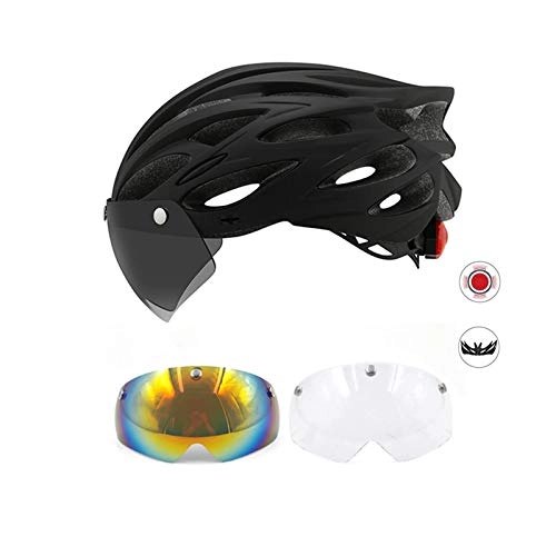 Mountain Bike Helmet : Helmet Yuan Ou Bicycle with One-piece mountain mtb road bike helmet Breathable Bilateral Powermeter Removable riding accessorie Black2.2