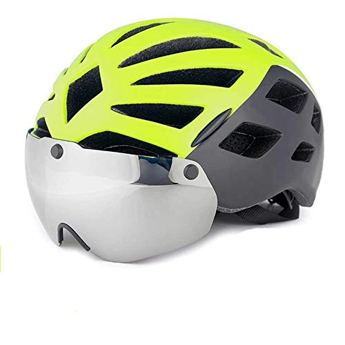 Mountain Bike Helmet : Helmet Yuan Ou Cycle Helmet Mtb With Light Windproof Insect Net Helmets Molded XL60-63cm J-662-T3