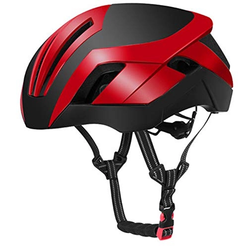 Mountain Bike Helmet : Helmet Yuan Ou Cycling Helmet Eps Reflective Bike Helmet 3 In 1 Mtb Road Bicycle Men's Safety Light Helmet Integrally-molded Pneumatic 57-62 cm Red