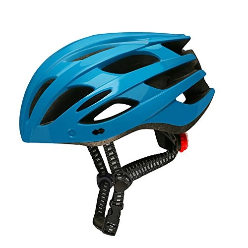 Mountain Bike Helmet : Helmet Yuan Ou Light Cycling Helmet With Removable Visor Bike Taillight Mtb Bicycle Road Mountain Bike Helmet M(55-61CM) blue with 3 lens