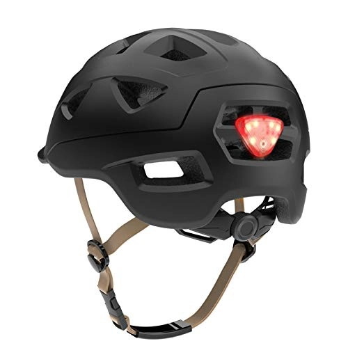 Mountain Bike Helmet : Helmet Yuan Ou Road Mountain Bike Helmet Ultralight MTB Cycling Helmet With LED Taillight Sport Gear L(58-61CM) Black