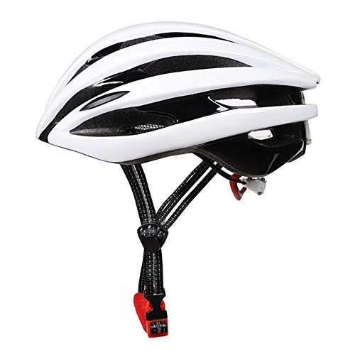 Mountain Bike Helmet : Helmet Yuan OuLight Cycling Night Bike Adventure Men Women Mtb Riding Safe Hat 56-62cm white