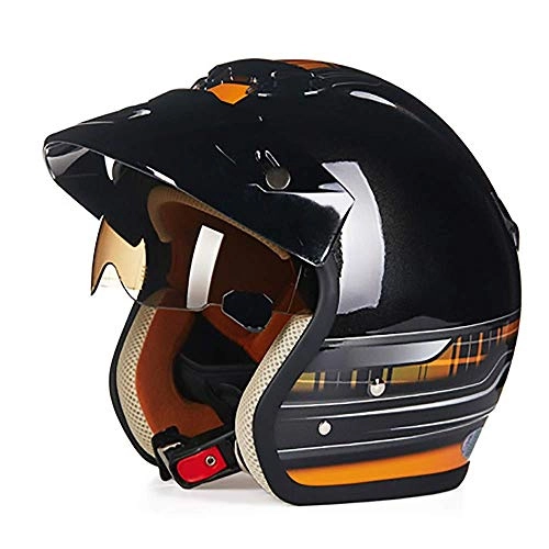 Mountain Bike Helmet : Helmets Bright Black Orange ABS Adult Bicycle Helmet Riding Electric Car Motorcycle Helmet Bicycle Mountain Bike Helmet Outdoor Riding Equipment (Size : M) Xping (Size : Medium)