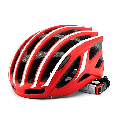 Mountain Bike Helmet : HKRSTSXJ Bicycle Helmet Male and Female Pneumatic Helmet Mountain Bike Helmet Bicycle Sports Helmet Breathable Comfort (Color : Red)