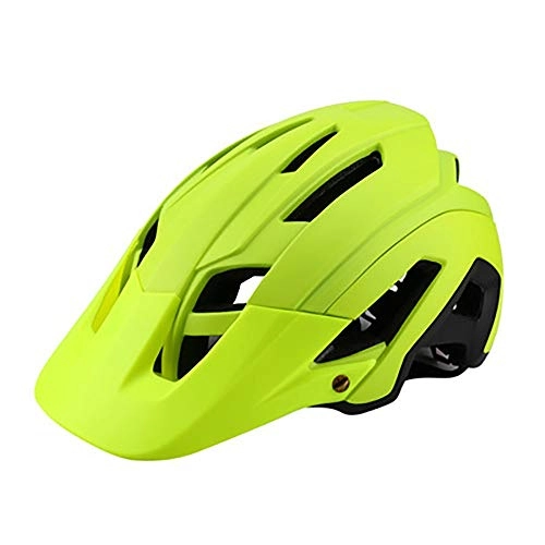 Mountain Bike Helmet : HKRSTSXJ Big Hat Bicycle Helmet Mountain Bike One-piece Riding Helmet Men and Women Breathable Helmetn (Color : Yellow)