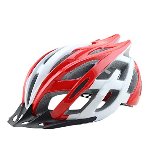 Mountain Bike Helmet : HKRSTSXJ Mountain Bike Helmets Riding Helmet Integrated Molding Bicycle Helmet Outdoor Sports Protective Gear (Color : Red)