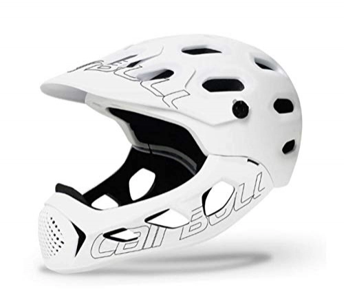 Mountain Bike Helmet : HNZS Mountain Adult Men Cycling Helmet Full Covered MTB Down Hill Full Face Women Bicycle Helmet Bike Helmet Extreme Sports Skating 54-62cm -white