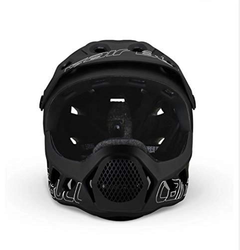 Mountain Bike Helmet : HNZS Mountain Bicycle Helmet Man Full Covered MTB Down Hill Full Face Helmet Inte-Molded Cycling Helmet Ultralight-Black54-62cm
