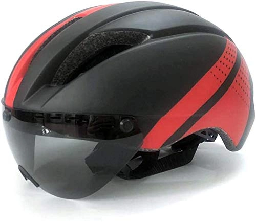 Mountain Bike Helmet : HNZSHelmet Downhill Cycling Helmet MTB Road Mountain Bike Helmet 56-61 cm blk red in 3 Lens 7